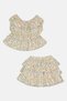 Kids Girl 2 Pcs Floral Print Top And Skort Set, Multicolor - 2