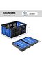 Heavy-Duty Collapsible Storage Crate 55L – Stackable Collapsible Plastic Bin with Handle – Multi-Purpose Organizer Basket for Home, Kitchen, Garage, Office, Camping – Blue - 5