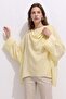 Shoulder Shawl Detailed Tunic Y0156 - Light Yellow - 2