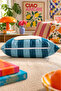Punch Embroidered Cushion Cover - 43*43 cm - Blue Letter E - Pnk001 - 3