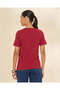 Women Burgundy Graphic T-Shirt - 3