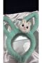 Girl's Plush Rabbit Ears Mint Green Crown - 2