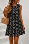 Women's Relaxed Fit Ruffled Crinkle Fabric Woven Dress