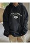 Women's Black New Rochelle Printed Hooded Hoodie Sweatshirt - 2
