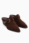 Sanida Genuine Leather Brown Closed-Front Heeled Women's Slippers - 3
