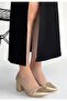 Rewin Gold Skin Heeled Shoes - 3