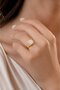Gold Color White Stone Vintage Women's Ring - 2