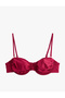 Drapeli Heart Neckline Shiny Underwire Bikini Top with Removable Straps
