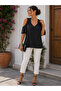 Timeless Elegance - Women's Black Lace Shoulder Detail Dubai Blouse