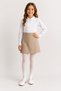 Girl's White Ruffle Detailed School Shirt and Shorts Skirt 2-Piece Set Back to School - 4