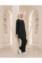 Women's Modal Fabric Comfortable Fit Elastic Waist Two-Piece Hijab Set Bottom Top with Special Detail on the Front Trendy Style