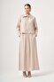 Women's Stone Detailed Skirt Suit Beige 31449 - 5