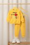 100% Cotton Yellow Digital Printed Sweatsihirt Bottom Top Unisex Tracksuit Set - 2