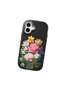 iPhone 16 Plus Compatible Case with Camera Protection Black Silicone Couple Phone Case with Floral Pattern - 3