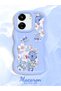 Redmi 13C Compatible Case Camera Protector Blue Silicone Couple Phone Case Floral Pattern - 2