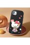 Realme C11 2021 Compatible Case Camera Protector Black Silicone Couple Phone Case with Kitty Pattern - 2