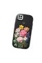 Poco C31 Compatible Case Camera Protector Black Silicone Couple Phone Case with Floral Pattern - 3
