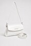 Women's Valeria Multi-Compartment Soft Leather Look Adjustable Strap White Shoulder and Crossbody Bag