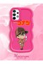 Samsung Galaxy A73 Compatible Case Camera Protector Red Silicone Couple Phone Case Conan Pattern - 2