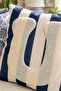 Punch Embroidered Throw Pillow Cover - 43*43 cm - Navy Blue Letter U - Pnk001 - 2