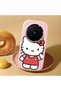 Vivo X300 Pro Compatible Case Camera Protector Pink Silicone Couple Phone Case with Kitty Pattern - 2