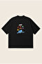 Street Snow Mask Printed Oversize Boxy Cut Unisex 100% Cotton Tshirt |   Streetwear