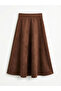 Original Elastic Waist Suede Look Skirt - 5