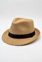 Men's Camel Straw Fedora Hat |   Classic Suit and Casual Style Fedora Hat - 6