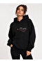 Flore, Printed Hooded 2 Thread Rastered Sweatshirt