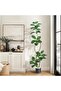 with 1 Piece PE Front Door Decoration Simulation Double Stem Green Oak Leaves Tree - Fashionable, Durable, Green, and Decorative - 7