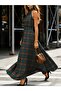 Women's Off-The-Shoulder Turtleneck Elastic Waist Plaid Pattern Long Single Jersey Dress - 2