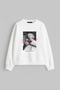 Call My Psychologist Printed Hoodless Relaxed Fit Women's White Sweatshirt
