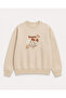 Beauty Print Detailed Crew Neck 2 Thread Sweatshirt