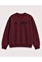 Hüppy Print Detailed Embroidered 2 Thread Crew Neck Sweatshirt
