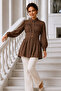 Wide Belted Shirt S0134 Brown - 2