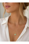 North Star Turquoise Stone Zircon Inlaid Stainless Steel Women's Necklace