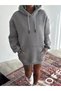 Hooded Three-Thread Combed Cotton Basic Sweatshirt - Dyed Gray