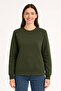 Three thread flat bicycle collar sweatshirt - khaki