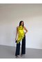 Women's Pistachio Green Halter Neck Lace Embroidered Asymmetrical Satin Blouse Hzl26S-Fry123901 - 4
