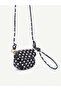 Black Polka Dot Shk306 Adjustable, Knot Detail Strap, Mini, Women's Hand, Arm and Shoulder Bag - 7