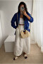 Women's woven bag beige woven - 2