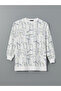 White Crew Neck Patterned Women's Sweatshirt Tunic - 5