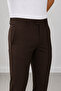 Men's Brown Slim Fit a Quality Classic Fabric Trousers - 4