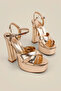 Asena Gold Platform Heeled Shoes - 4