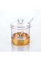 Acrylic Sugar Bowl with Gold Base, Lid, and Spoon