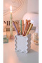 Mellow-Form 11cm Unbreakable Organic Plastic Aesthetic Pen Holder - Matte White (Pens Not Included)