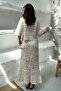 Women's Ecru Blouse Skirt Set Lace Embroidered V-Neck Buttoned Blouse Long Skirt Set - 5