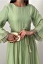 Women's Çağla Long Sleeve Lace Cuff Belted A-Line Maxi Dress - 4