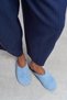 Liam Baby Blue Suede Leather Flat Sole Closed Women's Slippers