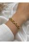 Steel Cuff Bracelet with Zircon Stone Detail - 3